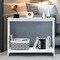 Costway 2-Tier Console Table x-Design Bookshelf Sofa Side Accent Table w/Shelf White\ Black\Espresso\Wood Grain